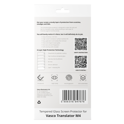 Karkaistu suojalasi Vasco Translator M4 -laitteelle